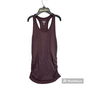 Athleta Women's Maroon Speedlight Ruched Sleeveless Racerback Tank‎ Top Size XS